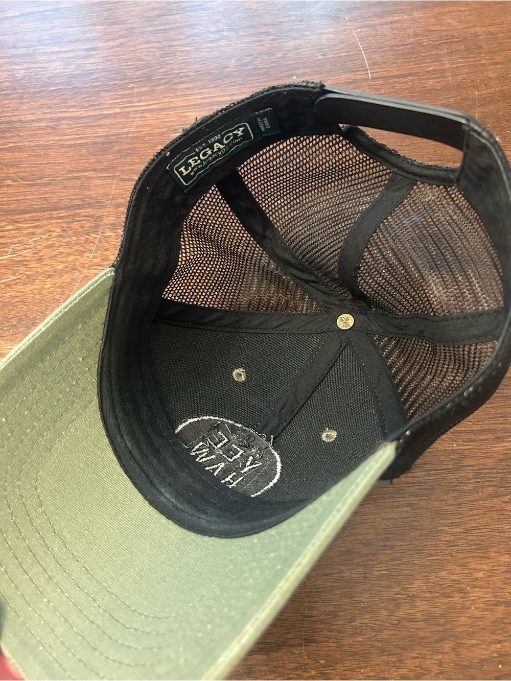 Legacy Olive Green and Black Yee Haw Beer Patch Trucker Hat - Picture 3 of 3